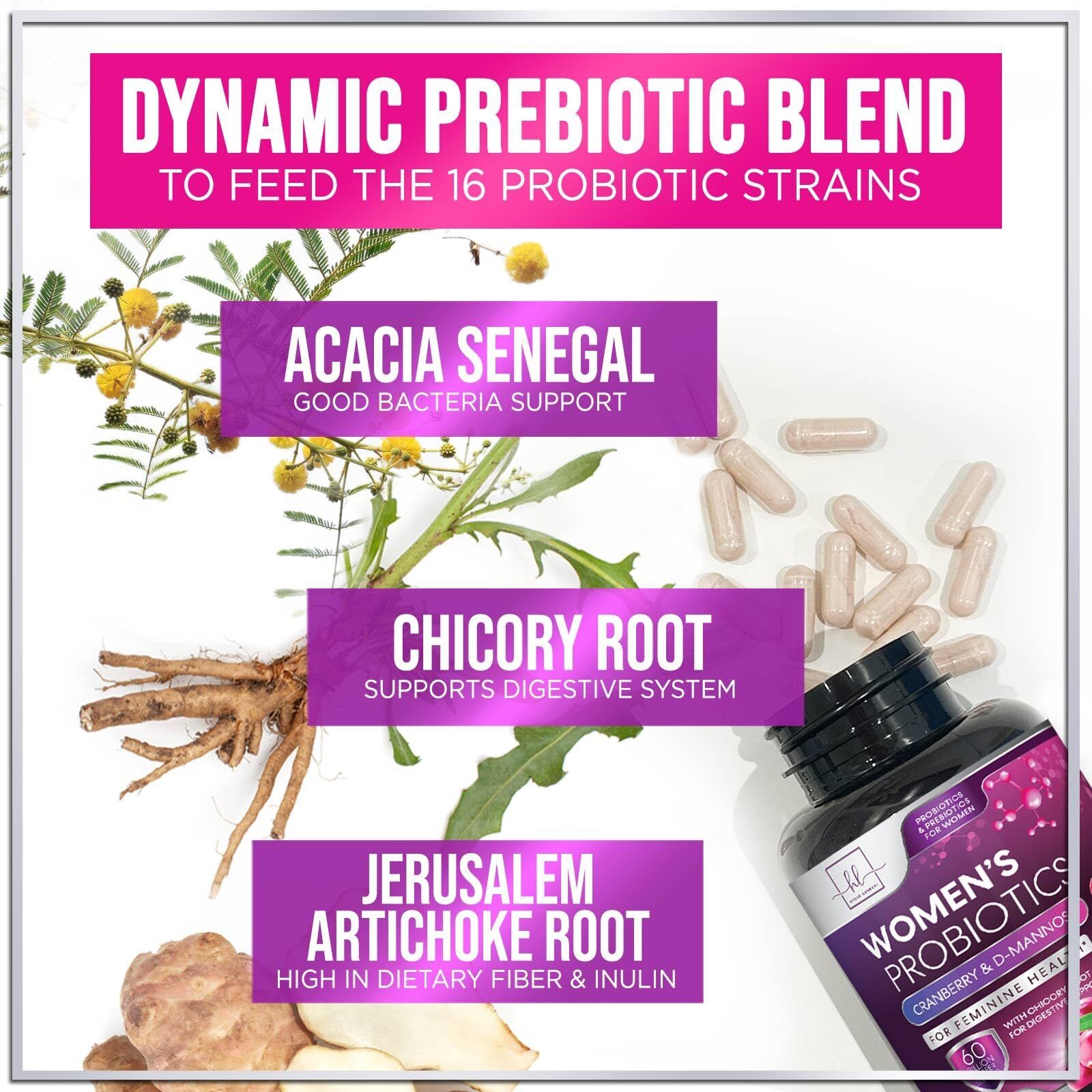 Women's Probiotics - 60 Billion CFU for Digestive & Vaginal Health