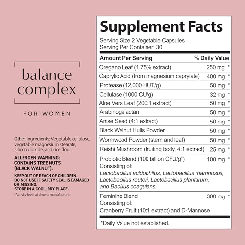 Vaginal Health Probiotics with Cranberry & D-Mannose, 60 Capsules