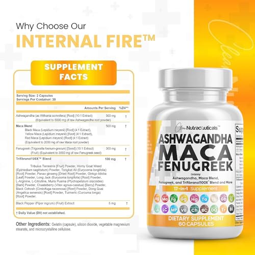Ashwagandha Maca Fenugreek Supplement for Stress & Health