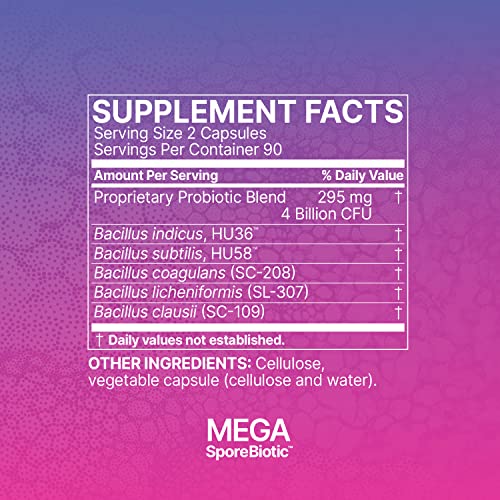 MegaSporeBiotic Probiotic for Digestive Health - 180 Capsules