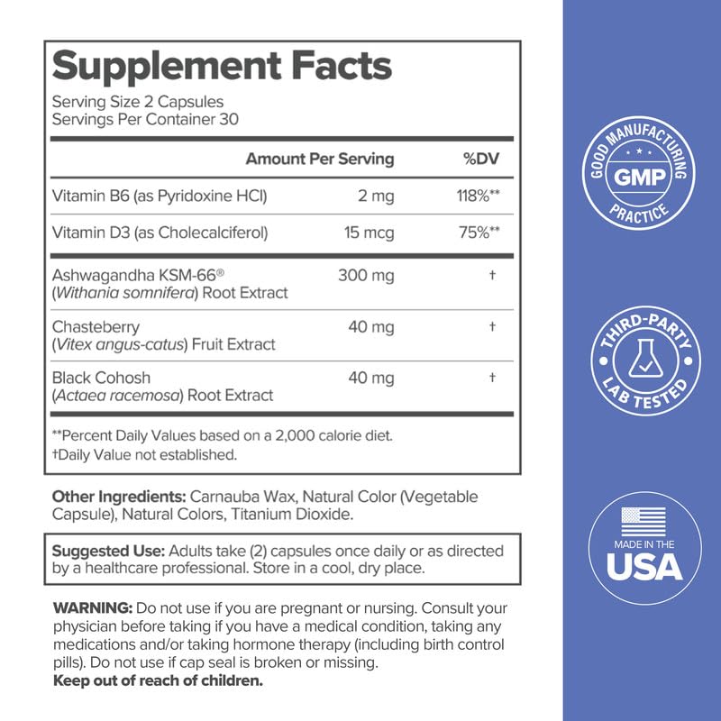 MENO Menopause Vitamins - Black Cohosh & Ashwagandha