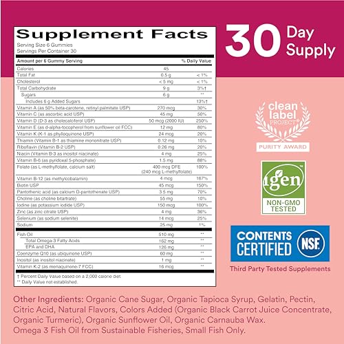 SmartyPants Women's Multivitamin Gummies: Omega 3 & More