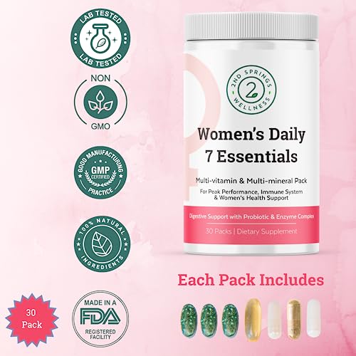 Women's Daily Multivitamin Pack with 7 Essentials & Probiotics