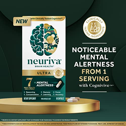NEURIVA Ultra Decaffeinated Nootropic Brain Supplement - 60 Capsules