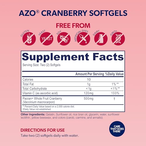 AZO Cranberry Urinary Health Supplement, 100 Softgels