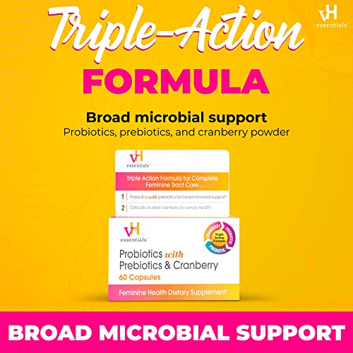 vH essentials Feminine Health Probiotics with Cranberry - 60 Caps