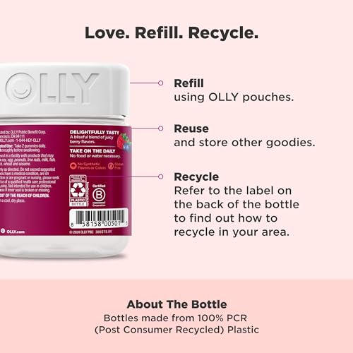 OLLY Women's Multivitamin Gummies, with Vitamins A-E, Biotin