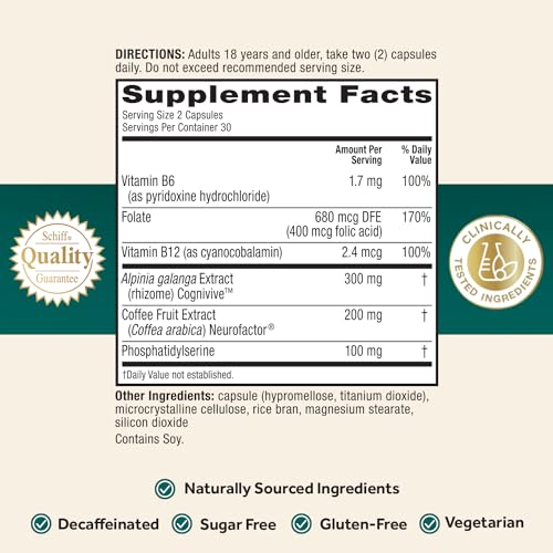 NEURIVA Ultra Decaffeinated Nootropic Brain Supplement - 60 Capsules