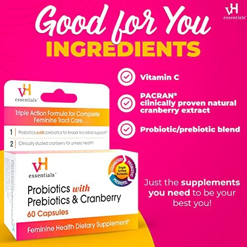vH essentials Feminine Health Probiotics with Cranberry - 60 Caps