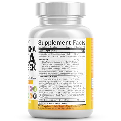 Ashwagandha Maca Fenugreek Supplement for Stress & Health