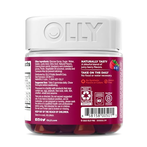 OLLY Women's Multivitamin Gummies, with Vitamins A-E, Biotin