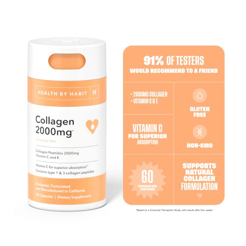 Collagen Supplement with Vitamin C & E, 2000mg