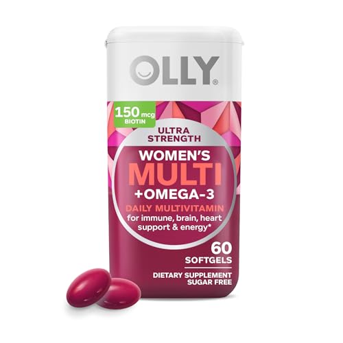 OLLY Ultra Women's Multi Softgels, Daily Multivitamin - 60 Count