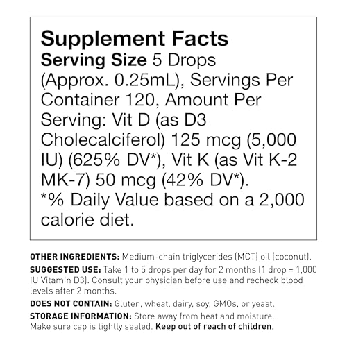 Vitamin D3 K2 Liquid Drops for Bone Health