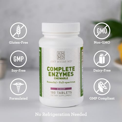 Chewable Digestive Enzymes for Gut Health - 180 Tablets