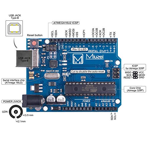 Arduino Starter Kit with Microcontroller, LCD1602, Breadboard, Servo