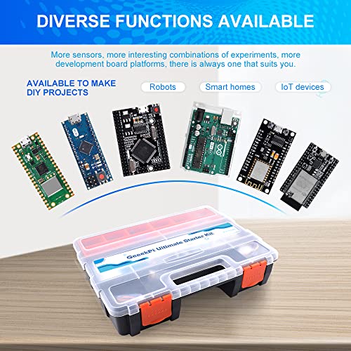 GeeekPi Ultimate Starter Kit with Raspberry Pi Pico, UNO R3, Mega2560, ESP32-WROVER, ESP8266