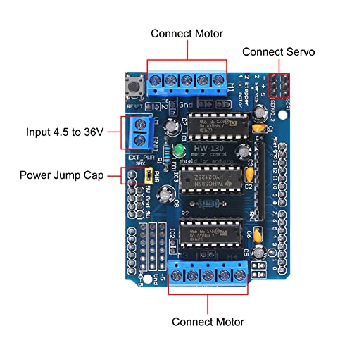 2pcs L293D Motor Drive Expansion Shield for Arduino