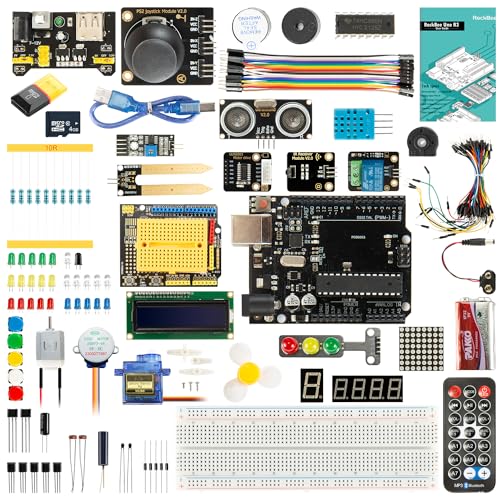Arduino IDE-compatible RockBee UNO R3 Kit: 55 Components, 45 Tutorials