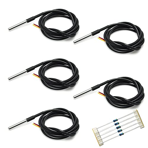 5pc Waterproof DS18B20 Temperature Sensor for Arduino by Gikfun