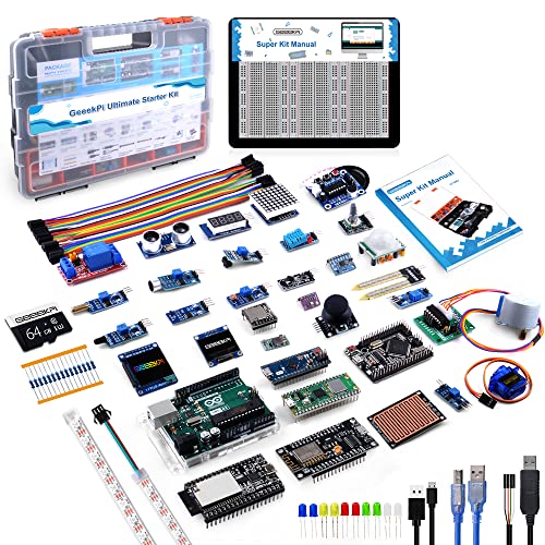 GeeekPi Ultimate Starter Kit with Raspberry Pi Pico, UNO R3, Mega2560, ESP32-WROVER, ESP8266