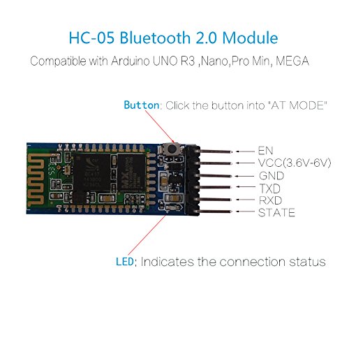HC-05 Bluetooth Module with Button for Arduino Communication