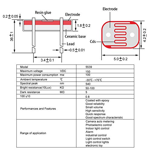 30 Photoresistor Light Dependent Resistor 5 mm - Pack