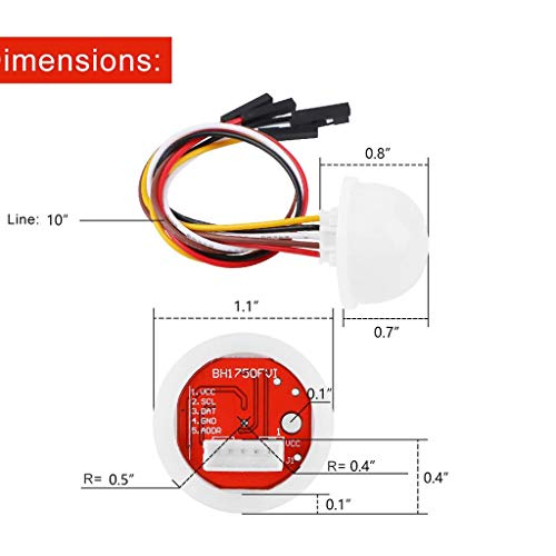 DAOKI 2PCS BH1750FVI Light Sensor Module for Arduino