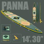 FREESUN Panna 14’ x 30” Inflatable Stand Up Paddle Board, Entry-Level Racing & Elite Touring iSUP, Fast Glide with Heat-Fusion Tech, Dual Bungees & Camera Mount, Stable 14ft Speed Board,Green