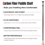 WONITAGO SUP Paddleboard Paddle with Carbon Fiber Shaft and PP Blade, Floating Adjustable Stand Up Paddle Board Paddle, 170-210 cm/68-84 Inches, Bamboo & Wave Blue Pattern