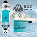 Roc Inflatable Stand Up Paddle Boards with Premium SUP Paddle Board Accessories, Wide Stable Design, Non-Slip Comfort Deck for Youth & Adults (Teal)