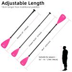 LEDONNE SUP Paddle 4-Piece Adjustable Stand Up Paddle Floating Lightweight Portable Kayak Paddle Paddleboard Oar with Aluminum Alloy Shaft, 2 Nylon Blades, Hook&Loop, Drip Ring, Pink