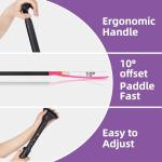 LEDONNE SUP Paddle 4-Piece Adjustable Stand Up Paddle Floating Lightweight Portable Kayak Paddle Paddleboard Oar with Aluminum Alloy Shaft, 2 Nylon Blades, Hook&Loop, Drip Ring, Pink