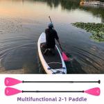LEDONNE SUP Paddle 4-Piece Adjustable Stand Up Paddle Floating Lightweight Portable Kayak Paddle Paddleboard Oar with Aluminum Alloy Shaft, 2 Nylon Blades, Hook&Loop, Drip Ring, Pink