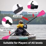 LEDONNE SUP Paddle 4-Piece Adjustable Stand Up Paddle Floating Lightweight Portable Kayak Paddle Paddleboard Oar with Aluminum Alloy Shaft, 2 Nylon Blades, Hook&Loop, Drip Ring, Pink