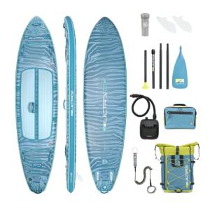 CX Ultra™ 3.0 Inflatable Paddle Board 11’ – Lightweight Fast Touring SUP with Electric Pump, Carbon Paddle, Backpack, Twin Fins & Coil Leash – High Performance Stand Up Paddleboard - Breeze