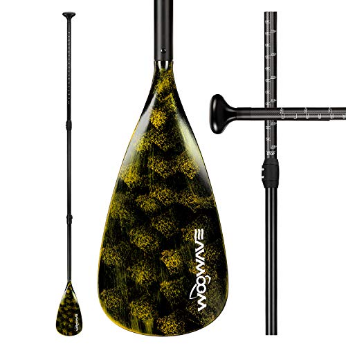 WOOWAVE SUP Paddle Adjustable 3 Piece Fiberglass Stand-Up Paddles Floating Portable Paddle Board Accessories