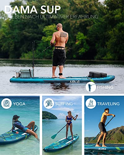 Dama Inflatable SUP with Adjustable 2-in-1 Paddle, Camouflage