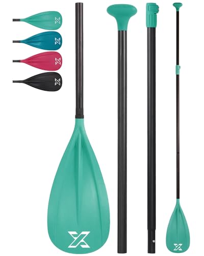 SUP Paddle - Premium Quality 3&4-Piece Adjustable Aluminum SUP Paddle with Glass Fiber Blade - Perfect for Surfing, Floating, and Water Sports Enjoyment (Single Paddle-Green)