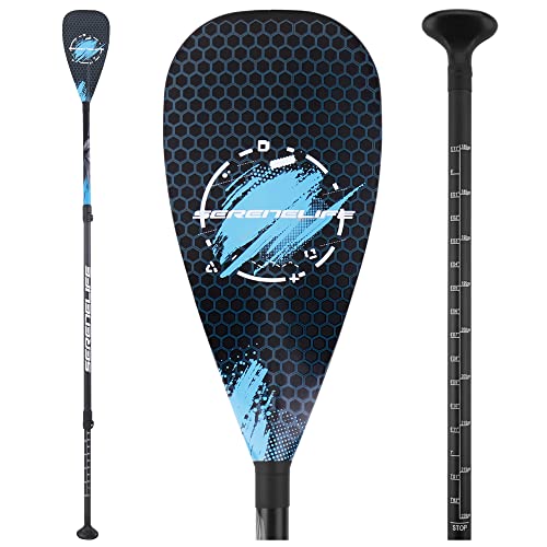 SereneLife Adjustable SUP Paddle - Adjustable 3-Piece Mix Carbonfiber Paddle, Lightweight & Comfortable to Use, Includes Carrying Bag w/ Zip and Handle, Comfortable Grip & Powerful Stroke