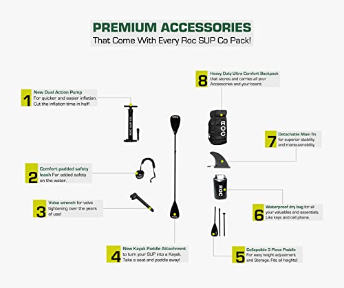 Roc Inflatable SUP with Premium Accessories for Youth & Adults