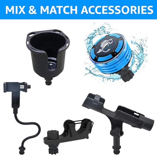 SUP Angler Lite Universal Paddleboard Dual Fishing Rod Holder Mounting Kit with Swappable Accessories Mounts