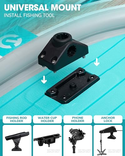 CETANA 11'6×35"x7" Extra Wide Fishing Inflatable Paddle Board with Recessed Deck, 600lb Capacity Stand Up Paddle Board for Adults, Sup for 2+1 Person with Seat, Rod Holder, Backpack, Floating Paddle