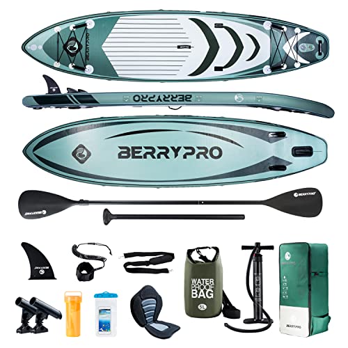 BERRYPRO All-Water Inflatable Paddle Board (Morandi Green)