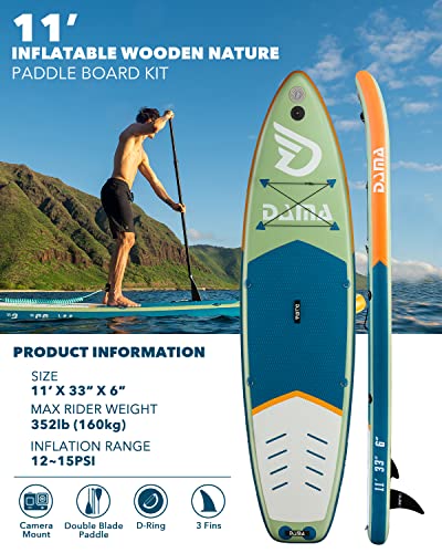 DAMA Inflatable Paddle Board 11'x33" x6" - Yoga