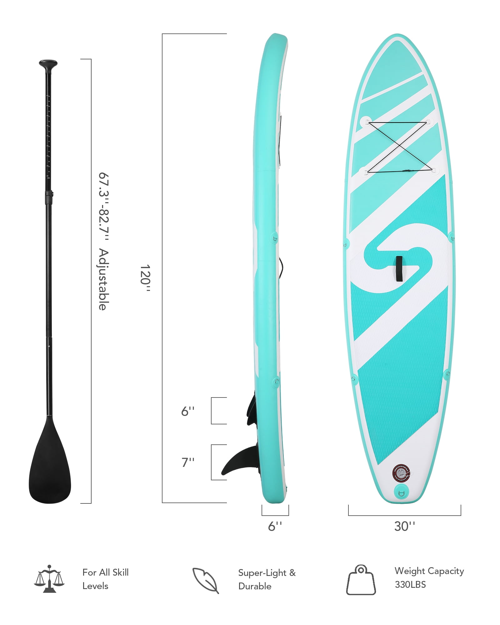 Marnur Inflatable Paddle Board Stand-up SUP Set