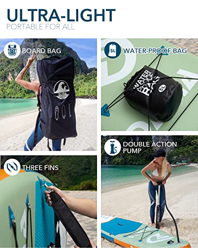 DAMA Inflatable Paddle Board 11'x33" x6" - Yoga