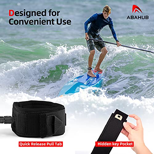 Abahub Premium SUP Leash, 10ft Blue Coil