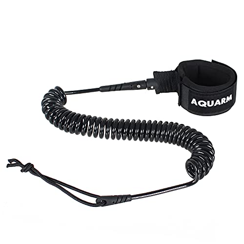 AQUARM 11ft Coiled SUP Board Leash, Ankle Strap
