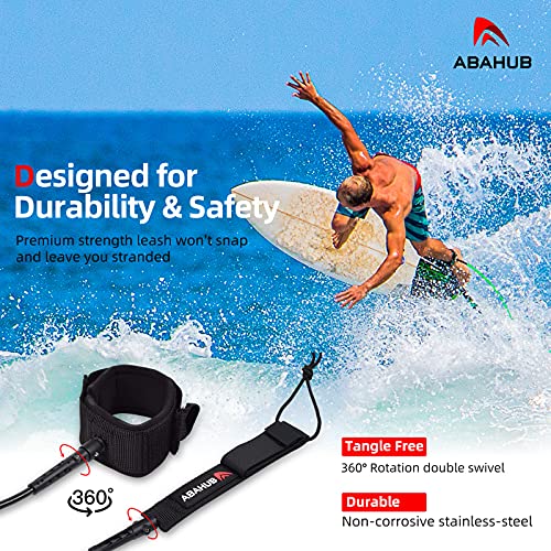 Abahub Premium Surfboard Leash - Blue 7mm